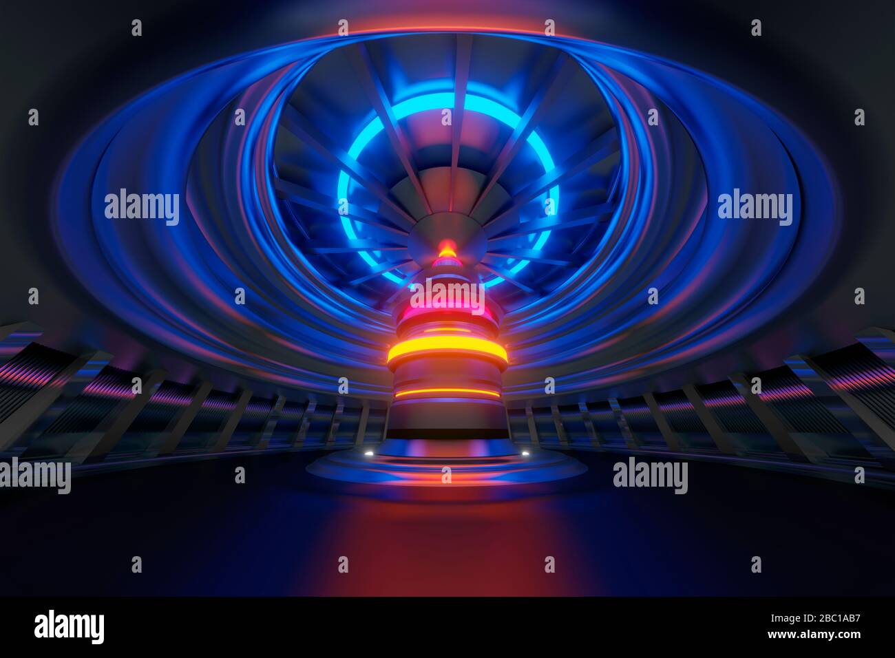 Rendu tridimensionnel d'un réacteur futuriste Banque D'Images