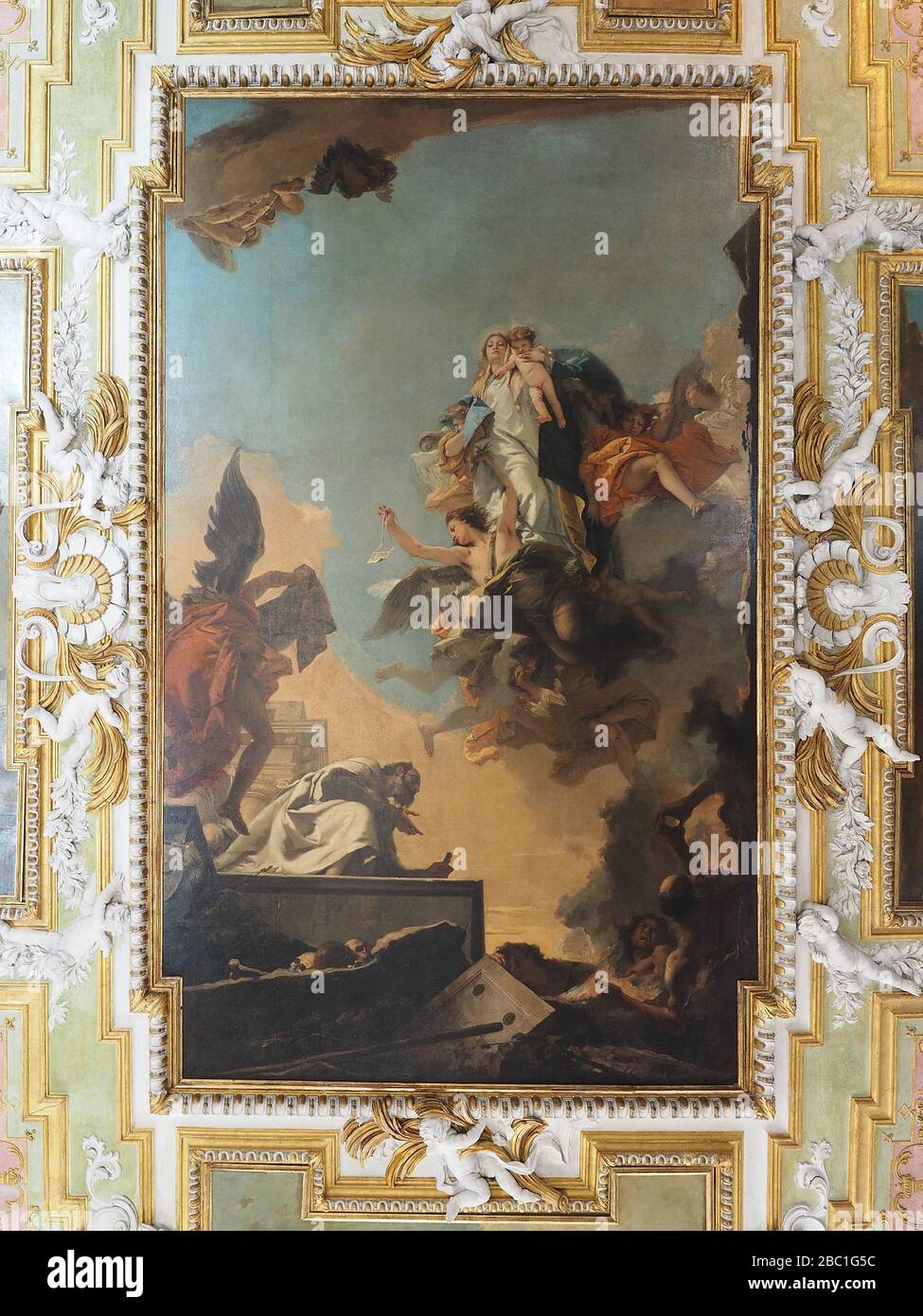 Sala capitolare, salle Capitol, Scuola Grande dei Carmini, école de dévotion et de charité connue sous le nom de Santa Maria dei Carmini, avec des peintures de Giambattis Banque D'Images