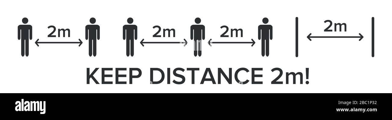 Distanciation sociale, garder la distance 2 mètres dans la société publique les gens de protéger de COVID-19 coronavirus épidémie de propagation concept, conception Infographique distance loin dans la réunion avec les agents pathogènes virus vecteur eps 10 Illustration de Vecteur