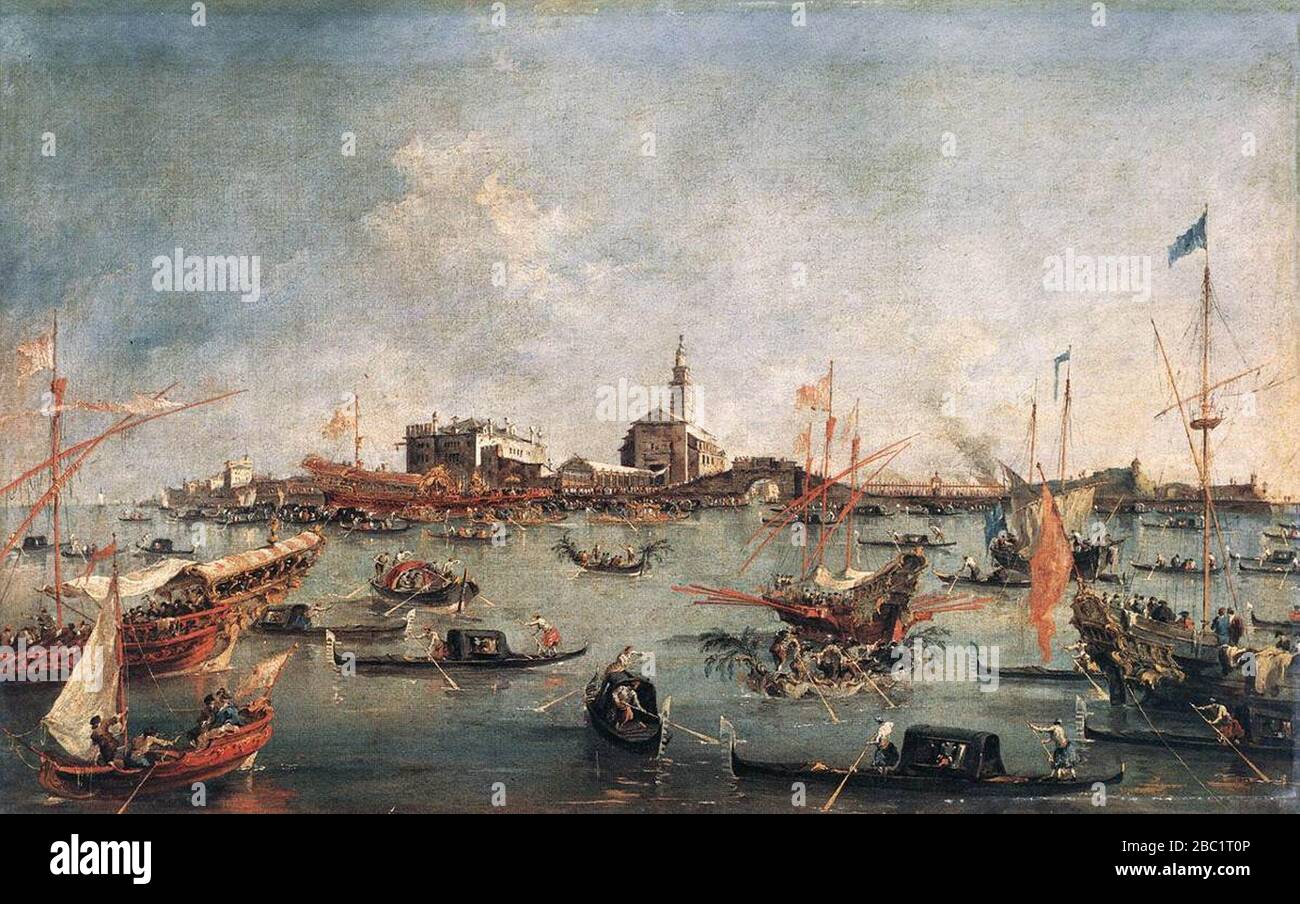 Francesco Guardi - le Doge sur le Bucentaur à San Niccolò del Lido Banque D'Images