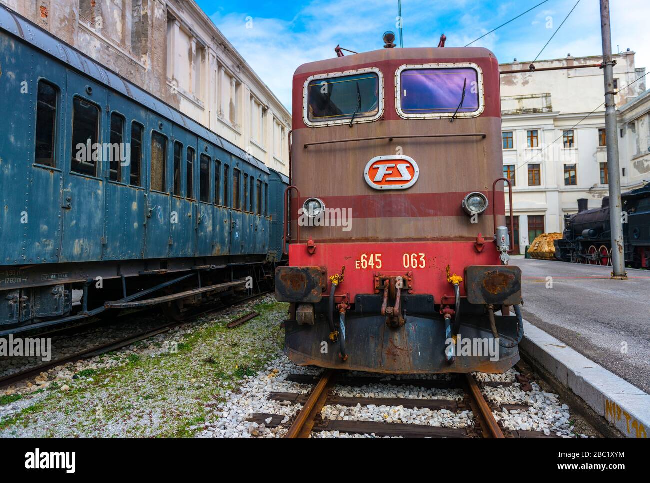 Trieste - mars 2016, Italie : Musée de la locomotive électrique du chemin de fer (Museo Ferroviario di Trieste) Banque D'Images