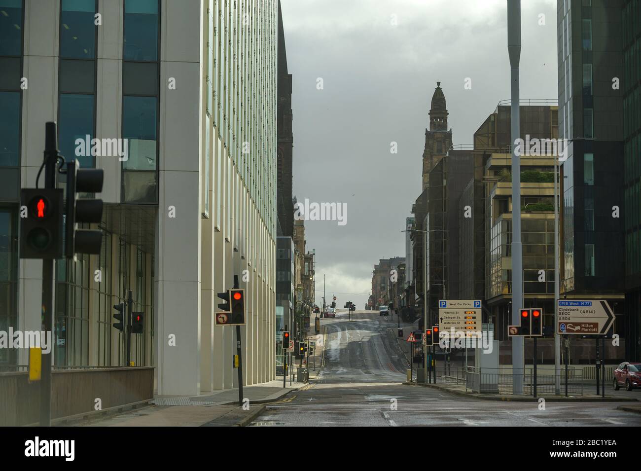 Autoroute Glasgow M 8, zone de Charing Cross de Glasgow pendant le coronavirus, covid 19 verrouillage Banque D'Images