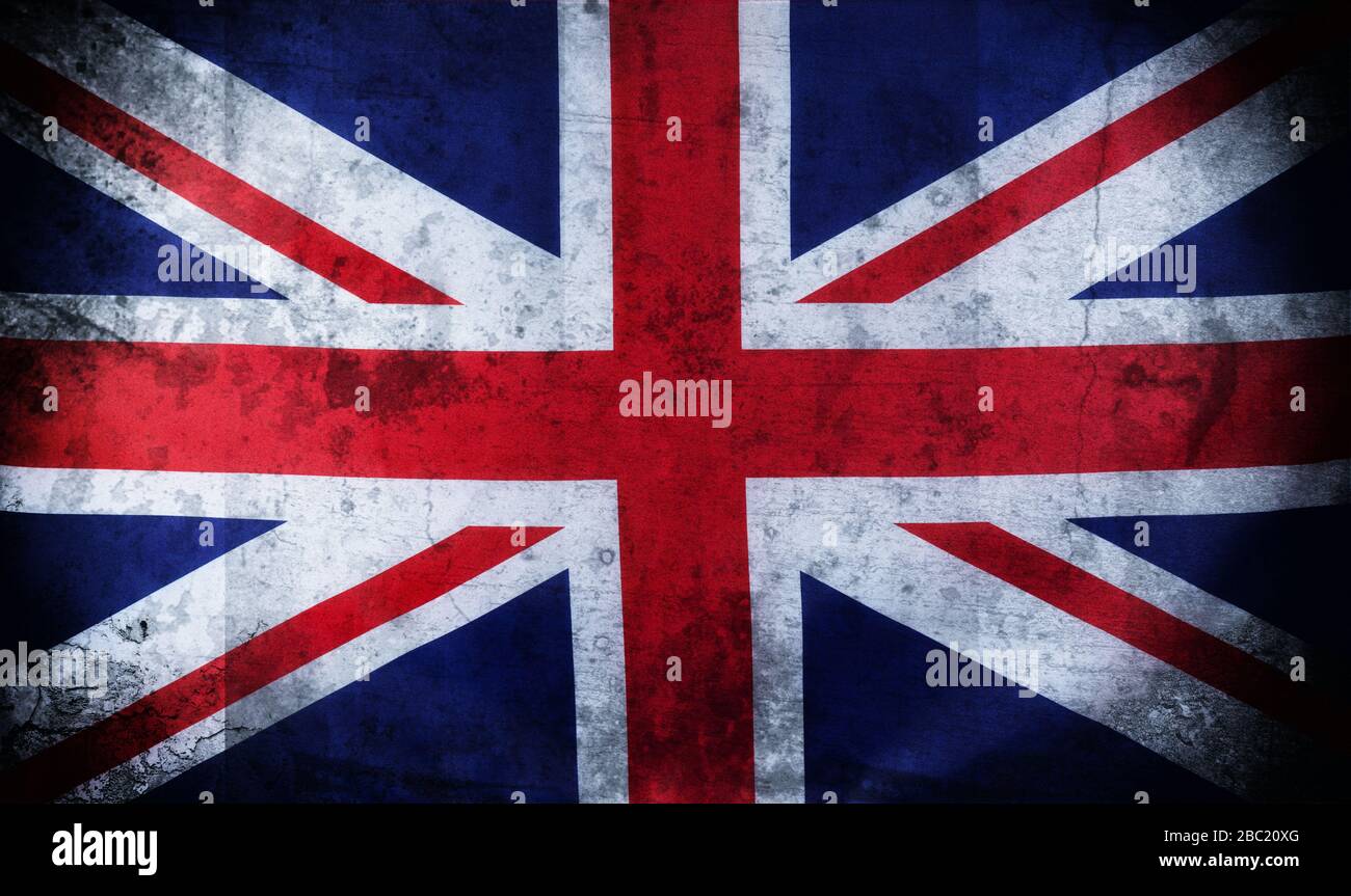 Ancienne image de gros plan de grunge du Royaume-Uni, drapeau britannique, Union Jack Banque D'Images