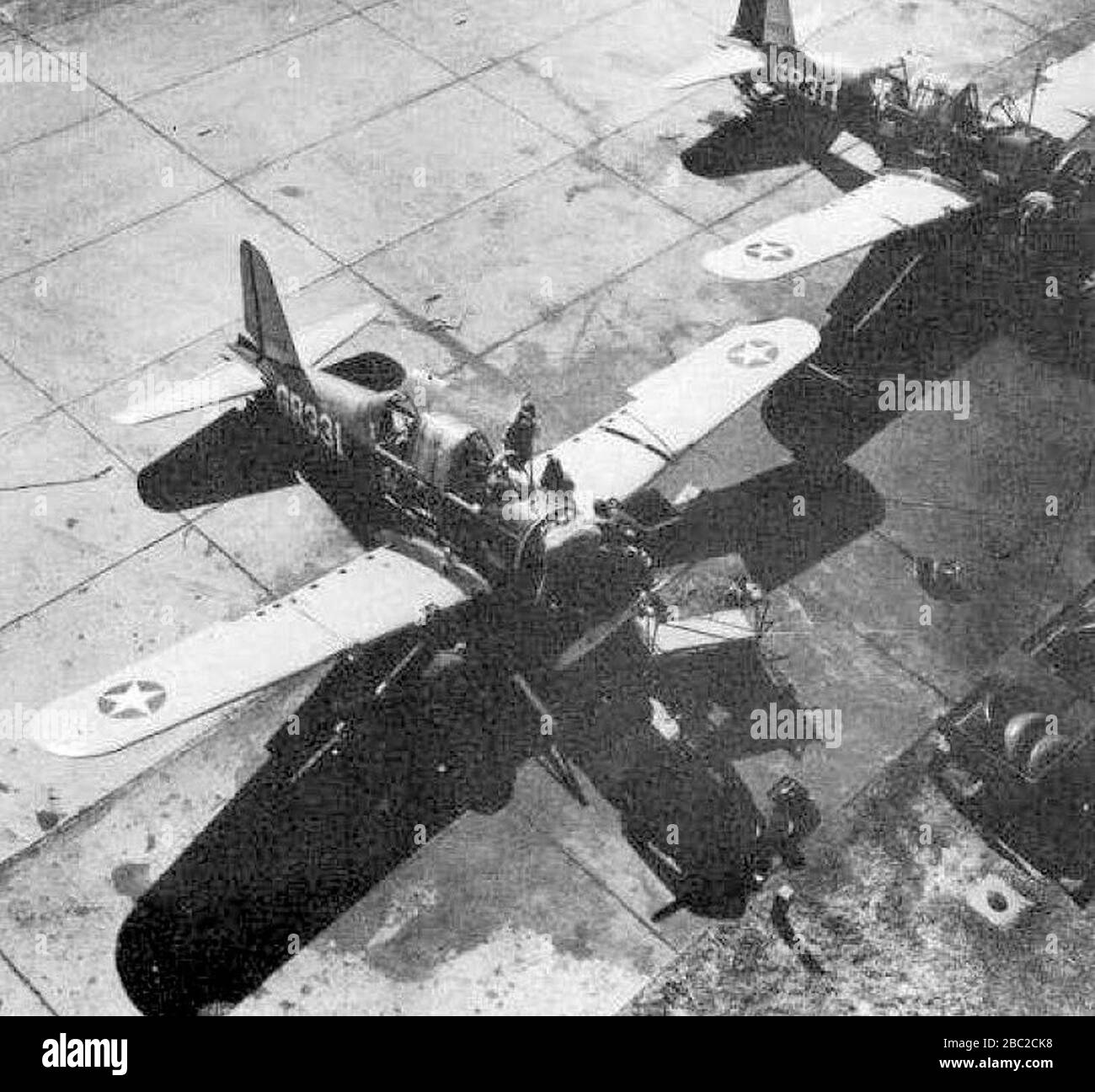 Aérodrome de l'Armée de Greenville - Inspection des aéronefs Vultee BT-13. Banque D'Images