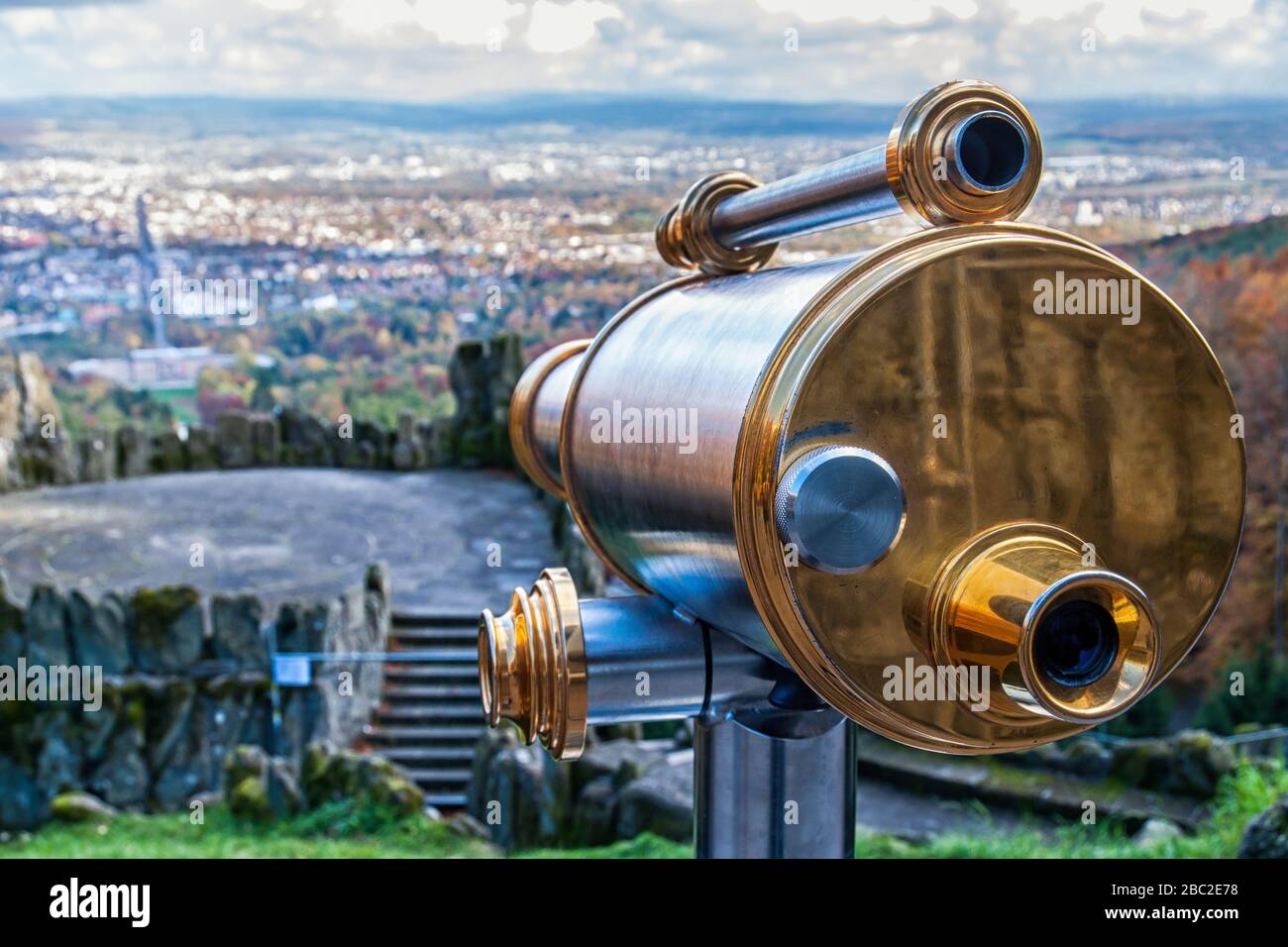 Vue sur un télescope à Kassel Banque D'Images
