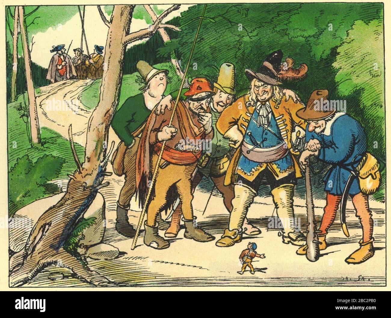 Grimm,le-voyage-du-petit-poucet-05. Banque D'Images