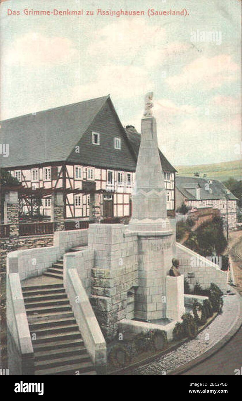 Grimme-Denkmal zu Assinghausen vers 1910. Banque D'Images