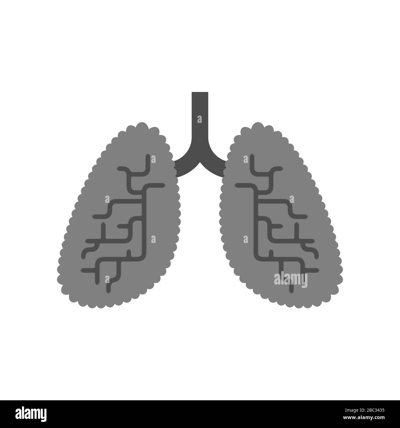 Les poumons fumeur. Organe interne malade. Maladie respiratoire. Illustration de Vecteur