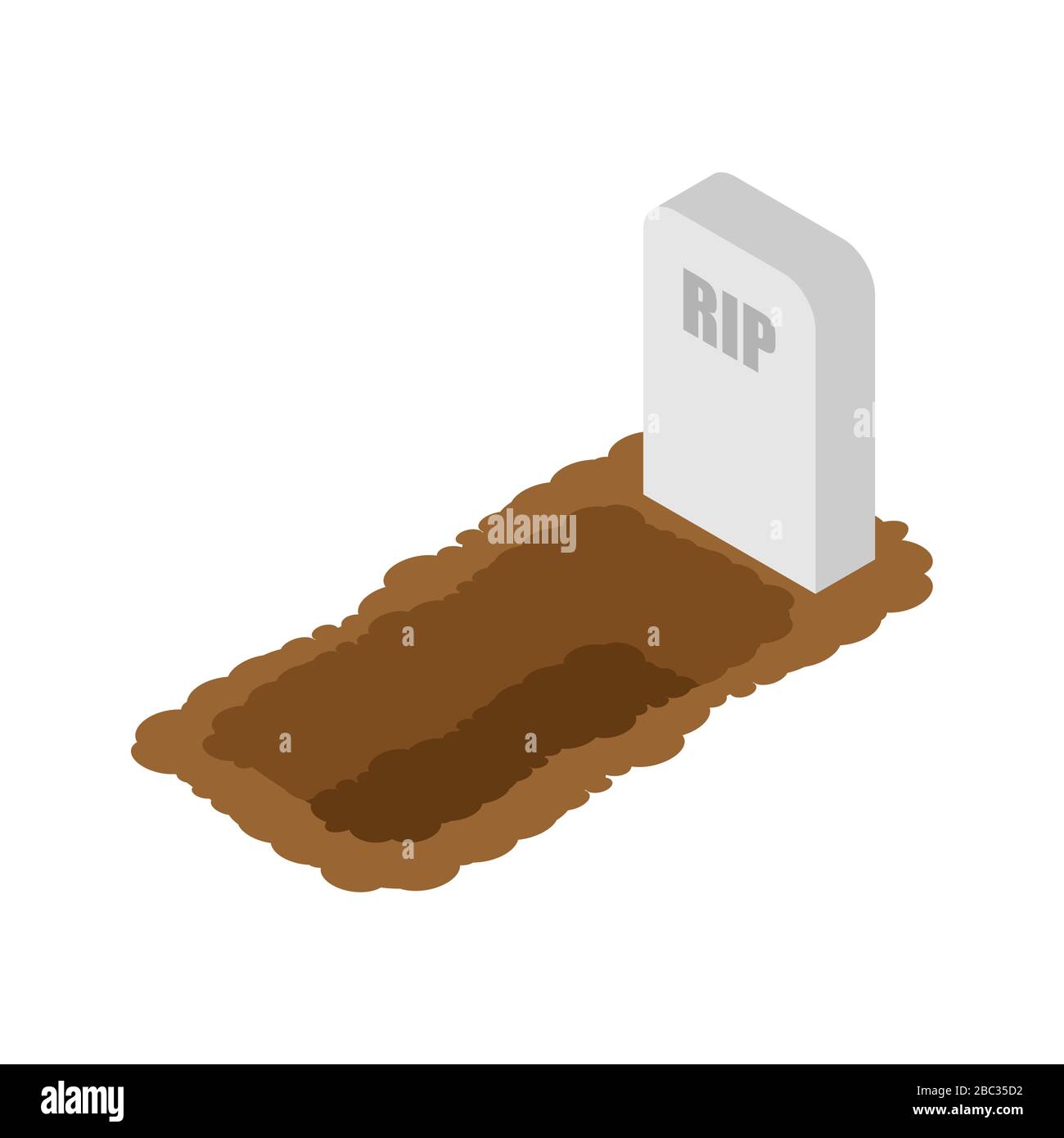 Ouvert grave isolé. Béquilles en pierre tombstone. Illustration vectorielle Illustration de Vecteur