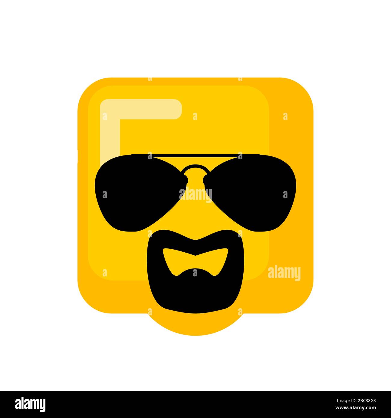 Cool Emoji avec lunettes de soleil et barbe de chèvre. Illustration vectorielle Illustration de Vecteur