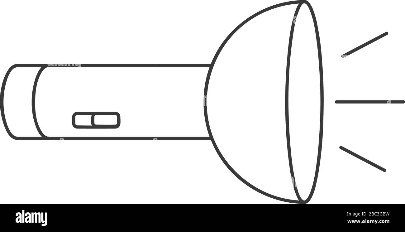 Lampe torche ou lampe de poche isolée Illustration de Vecteur