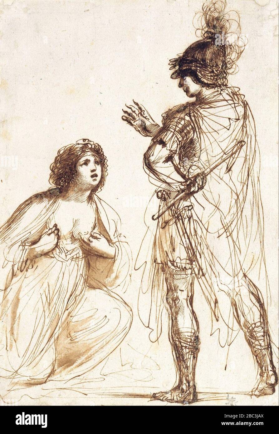 Guercino (Giovanni Francesco Barbieri) - Cleopatra et Octavian Banque D'Images
