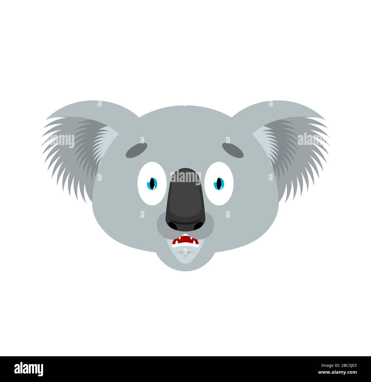 Koala effrayé émoji. koala ours effrayé des émotions avatar. Peur de la bête. Illustration vectorielle Illustration de Vecteur