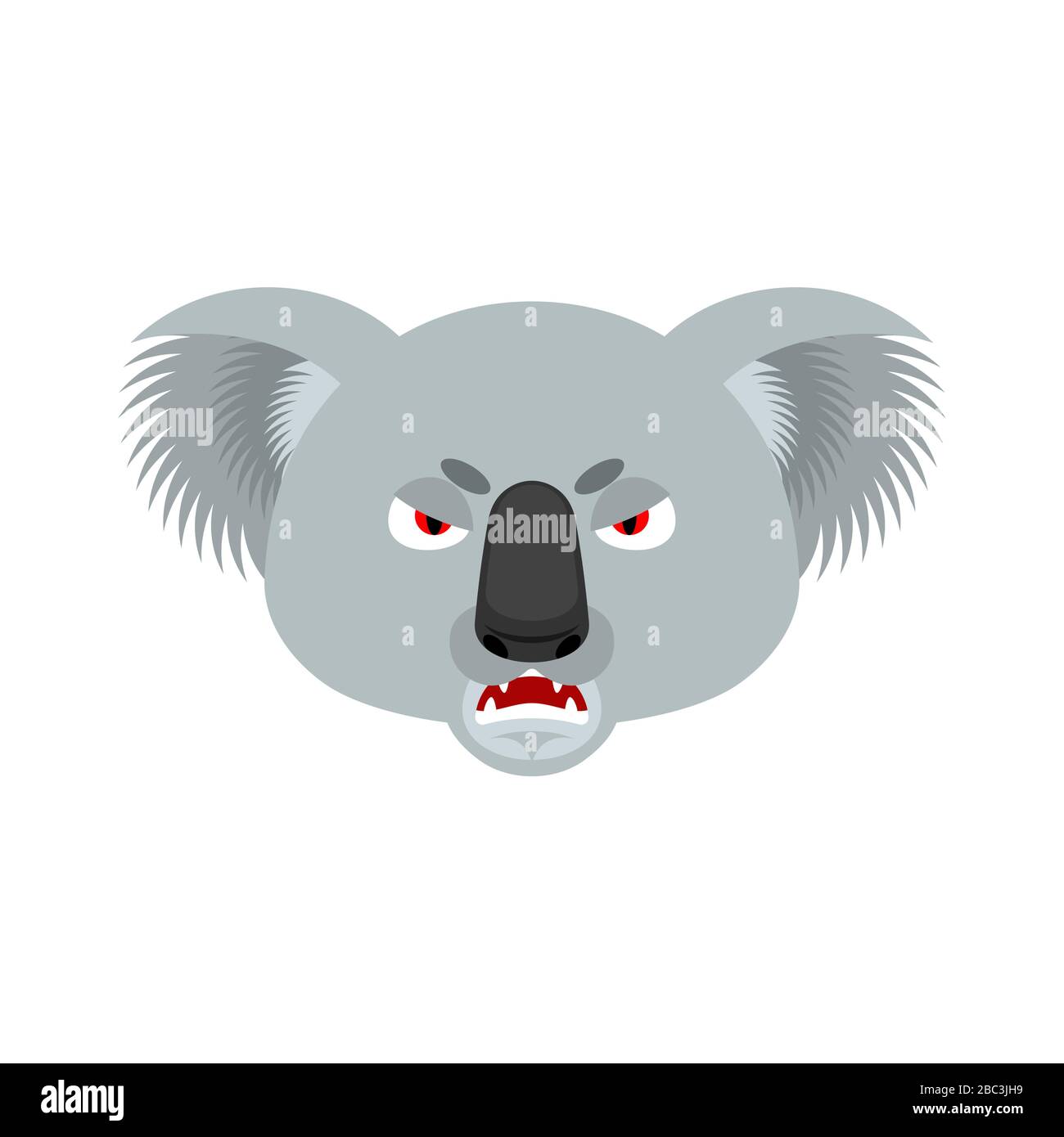 Koala Angry emoji. koala supporter l'avatar des émotions mauvaises. Bête agressive. Illustration vectorielle Illustration de Vecteur