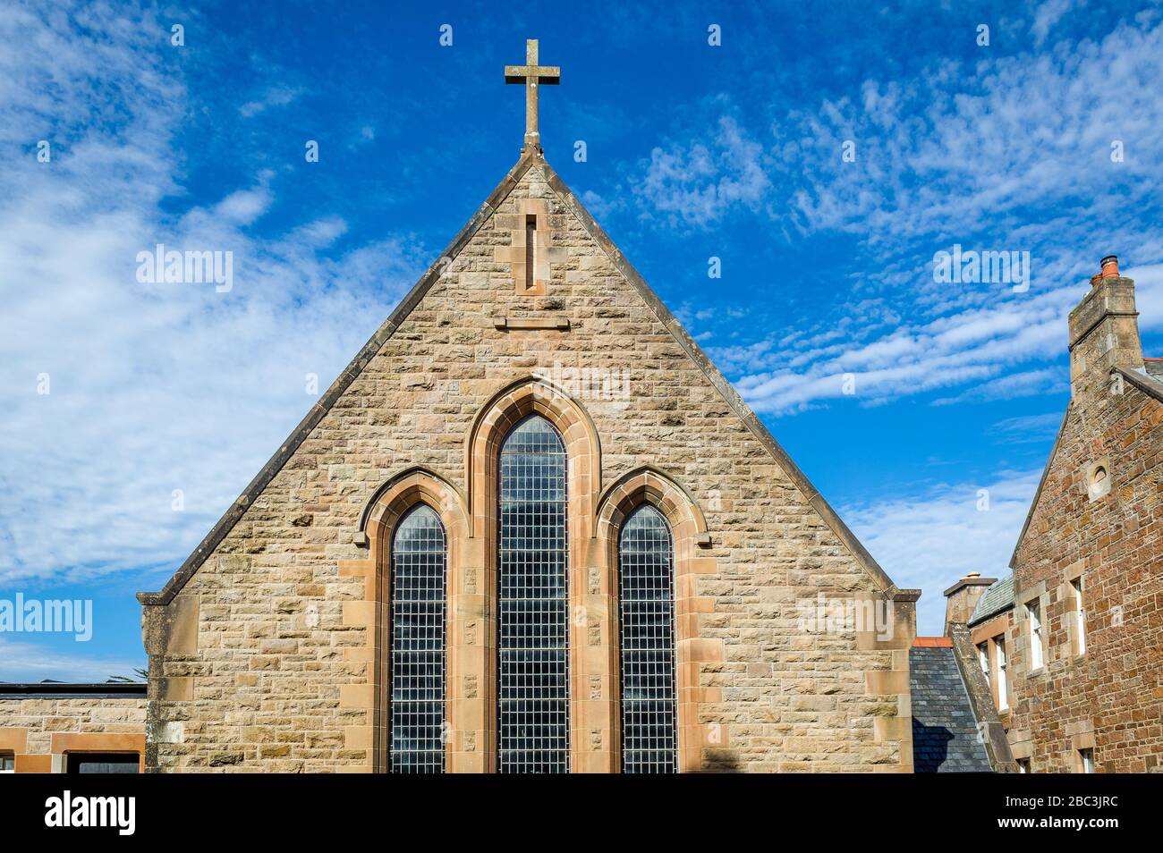 Vue avant de l'église médiévale de Campbeltown. Péninsule de Kintyre, Écosse Banque D'Images
