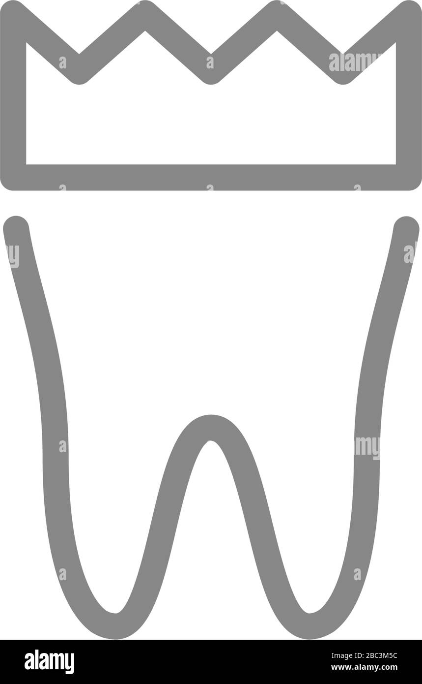 Dent avec icône de ligne de couronne. Couronne dentaire, traitement, symbole de prévention Illustration de Vecteur Dent avec icône de ligne de couronne. Couronne dentaire, traitement, symbole de prévention Illustration de Vecteur