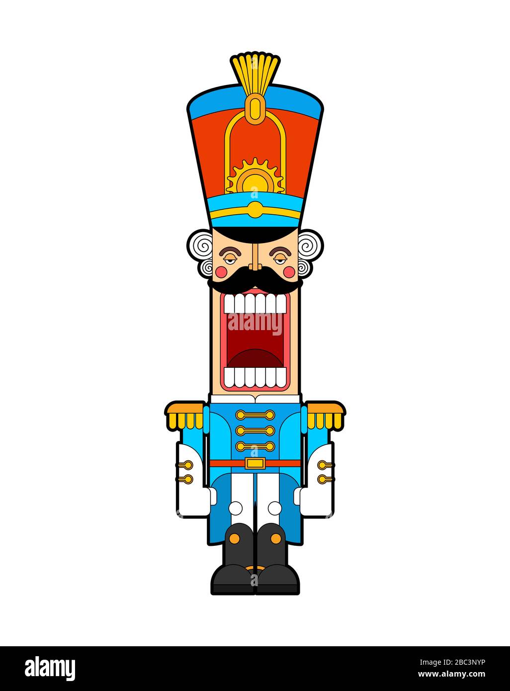 Soldat rétro Nutcracker. Bois Guardsman. Jouet Hussar. Illustration vectorielle Illustration de Vecteur