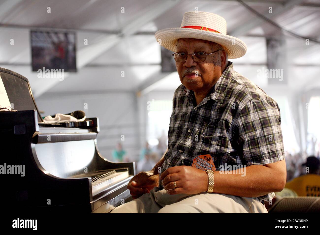Ellis Marsalis, pianiste légendaire et de jazz. Avec son Delfeayo. Banque D'Images