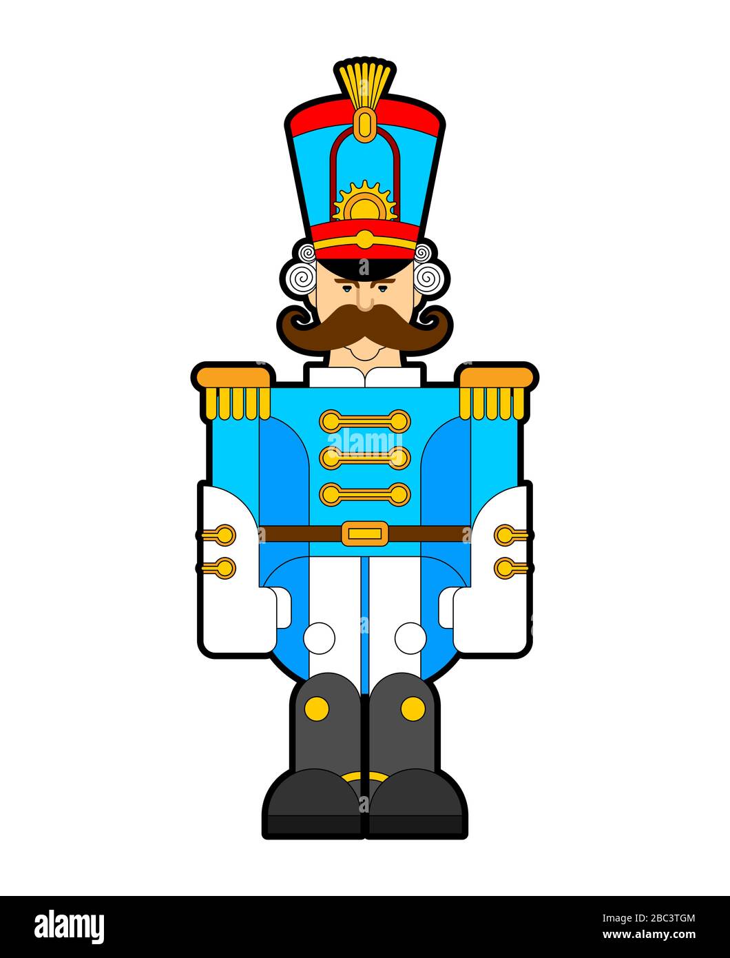 Soldat Hussar rétro. Guardsman avec moustache. Illustration vectorielle Illustration de Vecteur