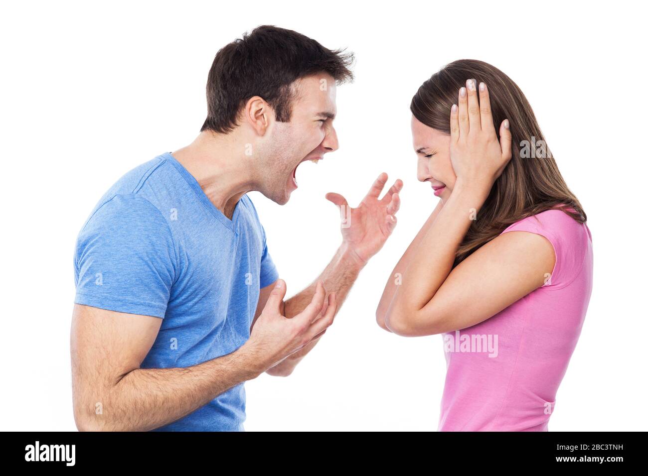 Angry couple arguing Banque D'Images