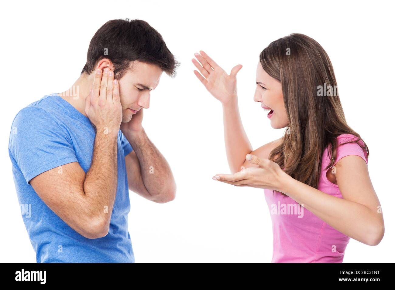 Angry couple arguing Banque D'Images
