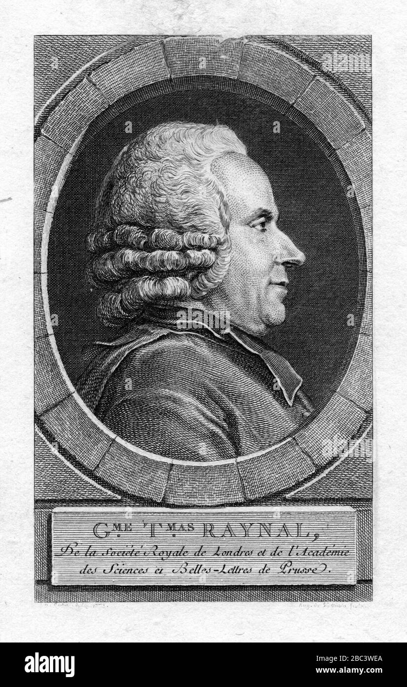 Guillaume-Thomas Raynal (par Saint-Aubin). Banque D'Images