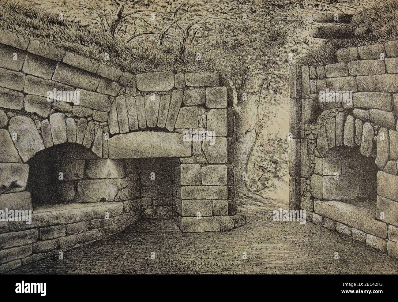 Les ports d'armes à feu et l'intérieur, la Peel de Castle Semple, Lochwinnoch, East Renfrewshire. Banque D'Images