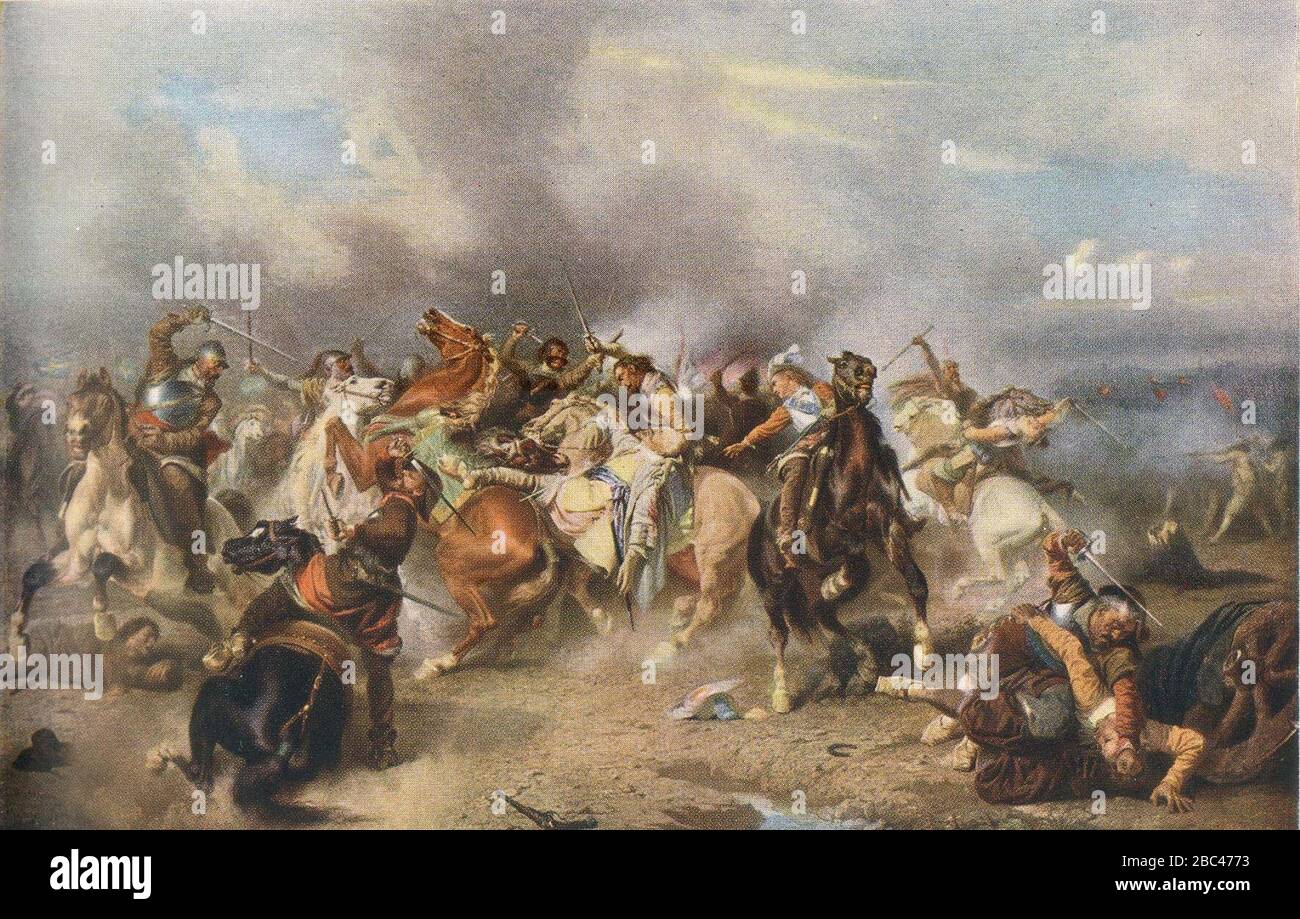 Gustav II Adolph de Suède meurt 1632 par Carl Wahlbom 1855. Banque D'Images