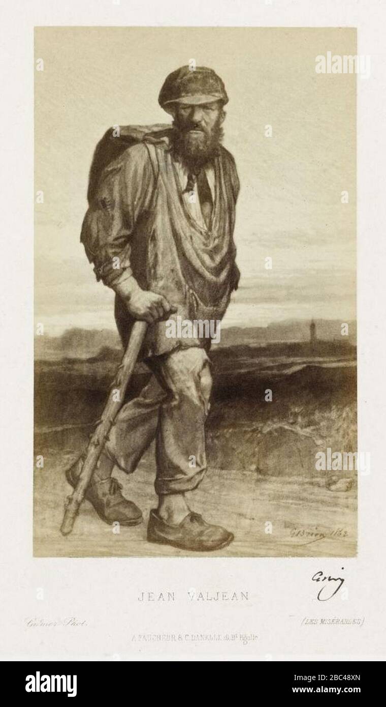 Gustave Brion - Jean Valjean. Banque D'Images