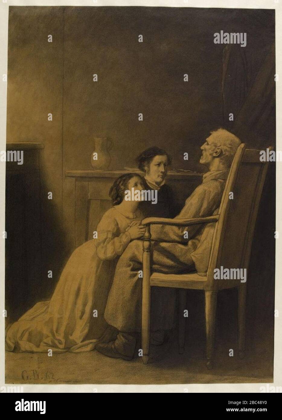 Gustave Brion - mort de Jean Valjean. Banque D'Images