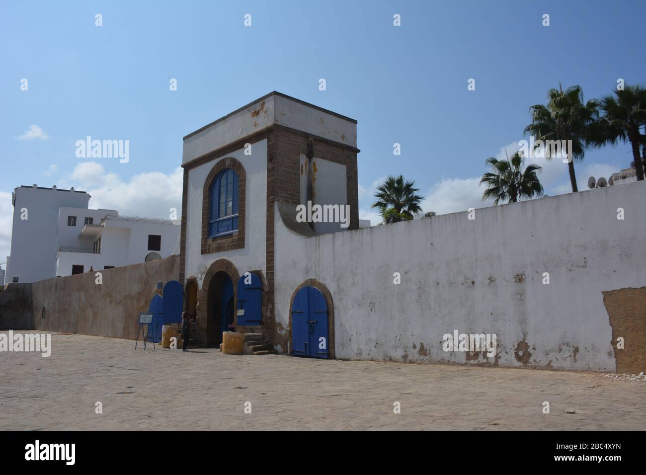 Extérieur du restaurant traditionnel Sqala dans la médina historique de Casablanca, Maroc Banque D'Images