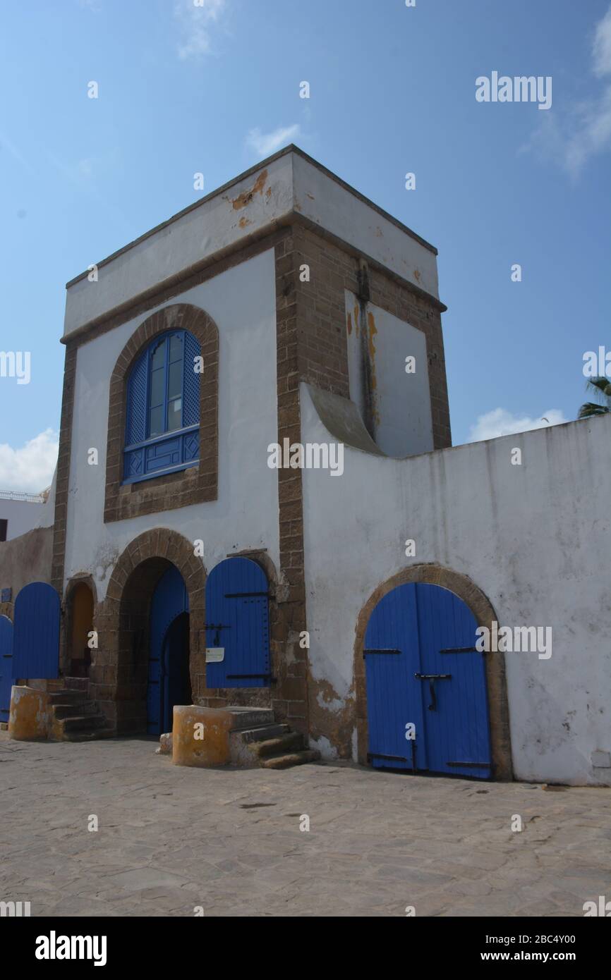 Extérieur du restaurant traditionnel Sqala dans la médina historique de Casablanca, Maroc Banque D'Images