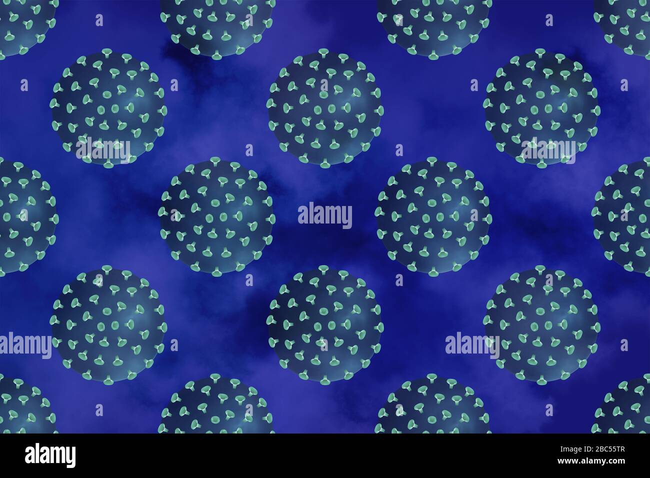 Structure fractale abstraite des molécules de coronavirus. Banque D'Images