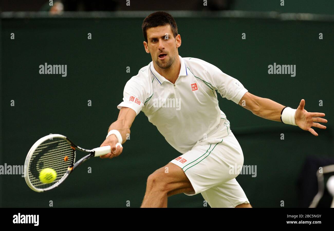 Le Novak Djokovic de Serbie contre Radek Stepanek de la République tchèque Banque D'Images