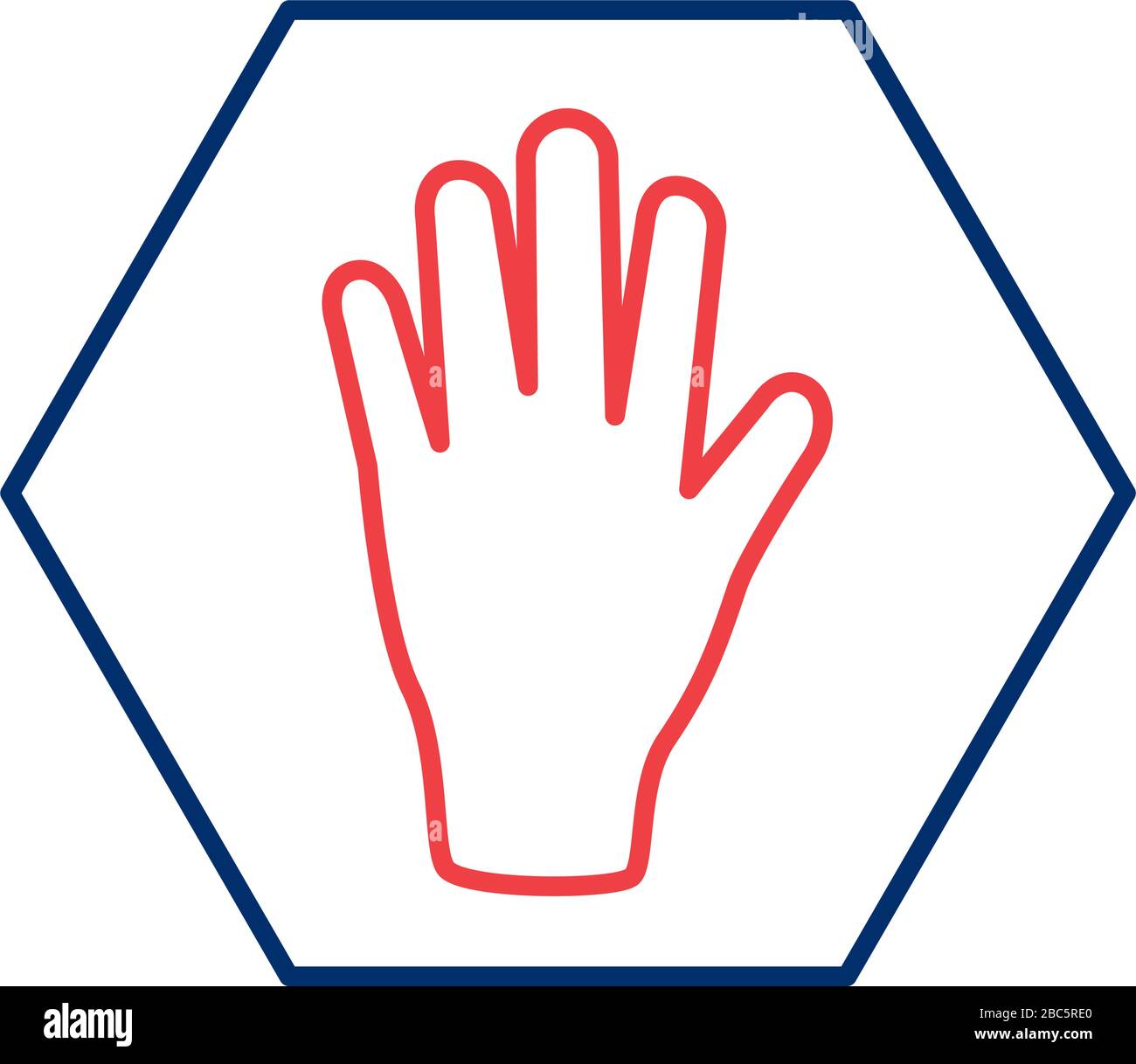 icône de style de ligne de signal d'arrêt de la main Illustration de Vecteur