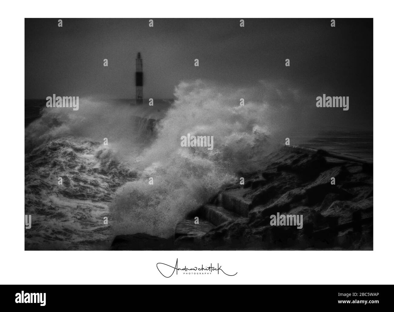 Vagues de tempête Aberystwyth Banque D'Images