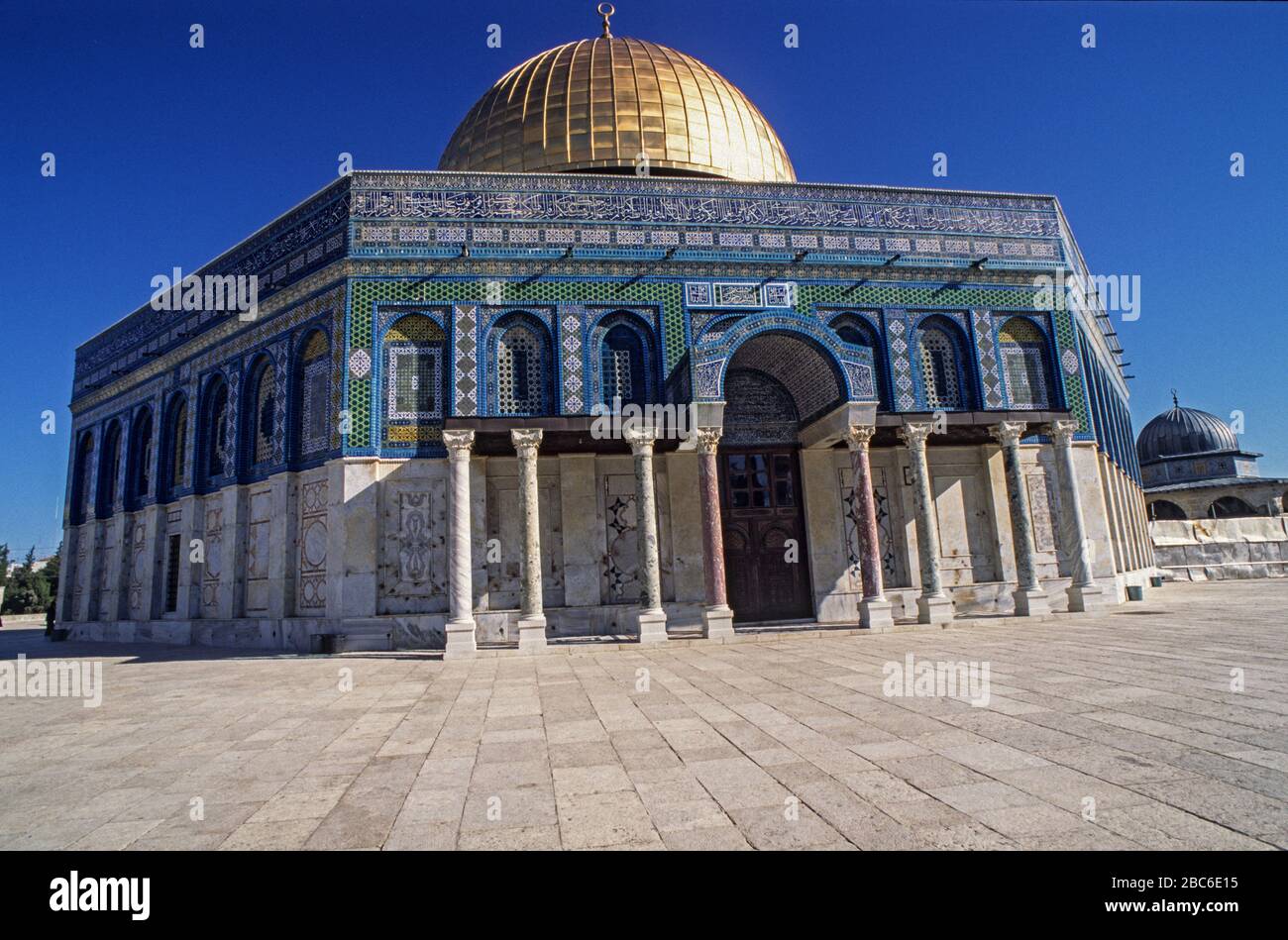 Israël, Jérusalem Vieille Ville, Dôme du rocher sur le Haram esh Sharif (Mont du Temple) Banque D'Images