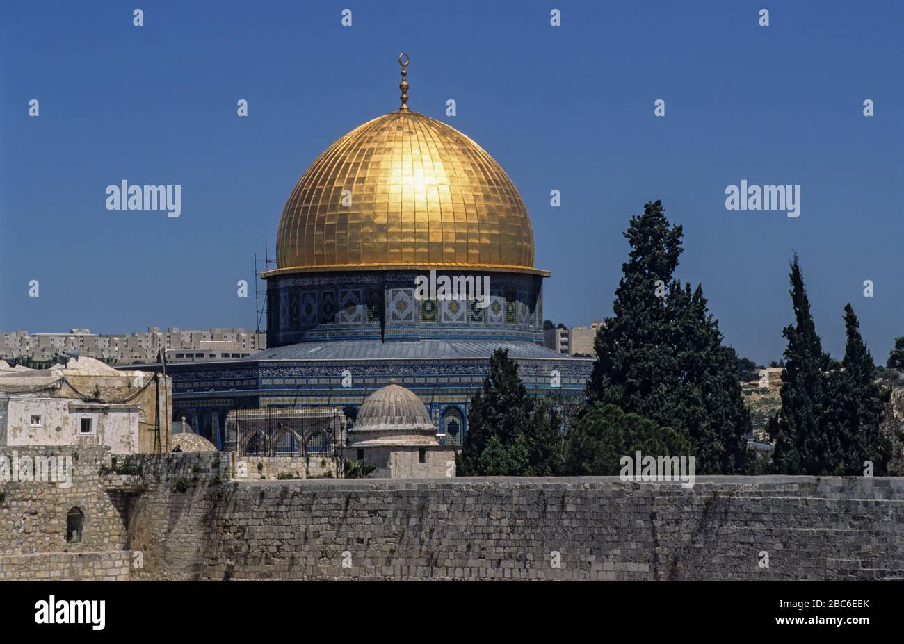 Israël, Jérusalem Vieille Ville, Dôme du rocher sur le Haram esh Sharif (Mont du Temple) Banque D'Images