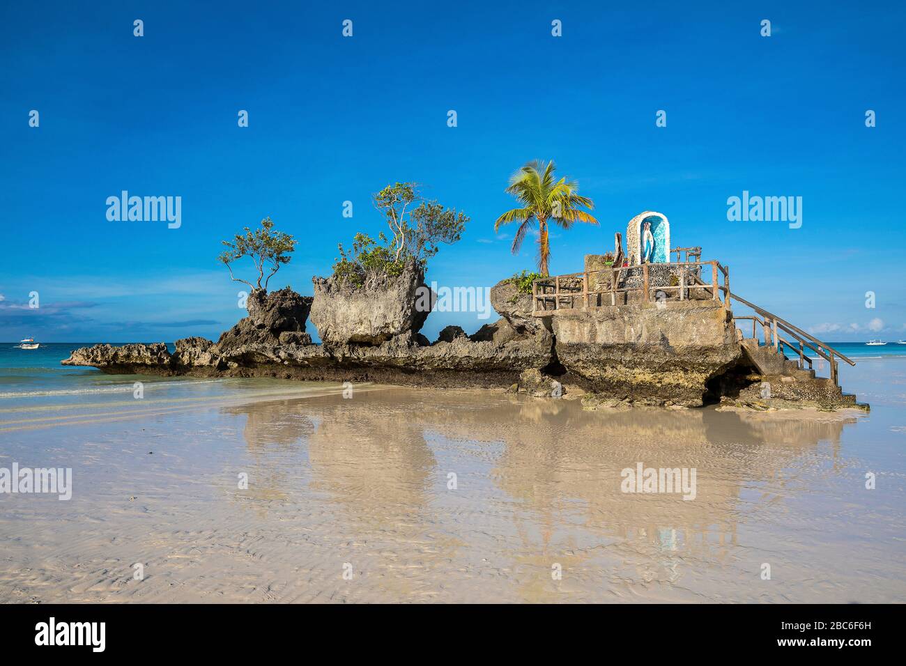 Plage blanche sur l'île de boracay, Philippines. Banque D'Images