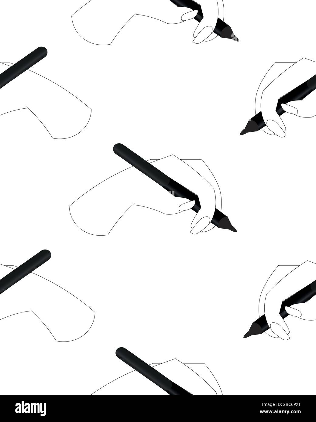 Dessin numérique. Main avec un stylet. Répétition transparente. Restez à la maison. Freelance. Illustration de Vecteur