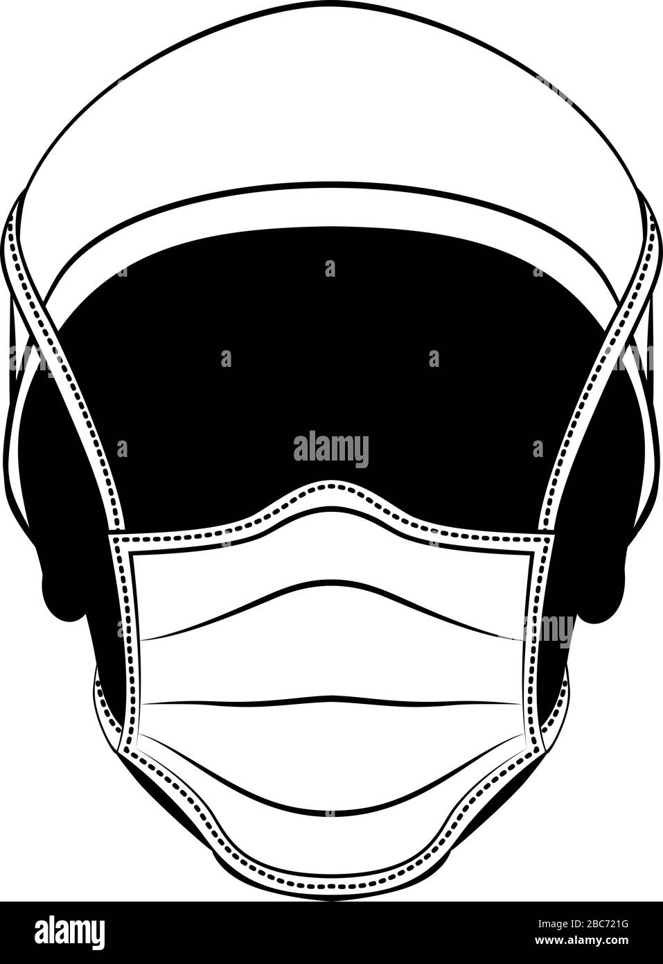 Le médecin porte l'icône masque de protection EPI Illustration de Vecteur
