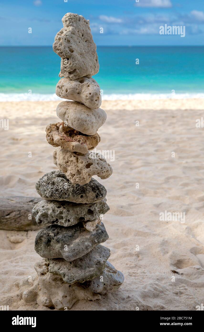 Île de Boracay belle plage de puka shell plage, Philippines. Banque D'Images