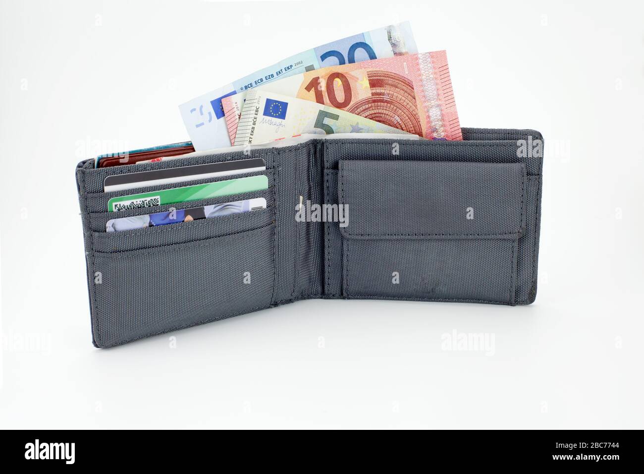 Portefeuille homme ouvert avec les billets en euros (euro Photo Stock -  Alamy
