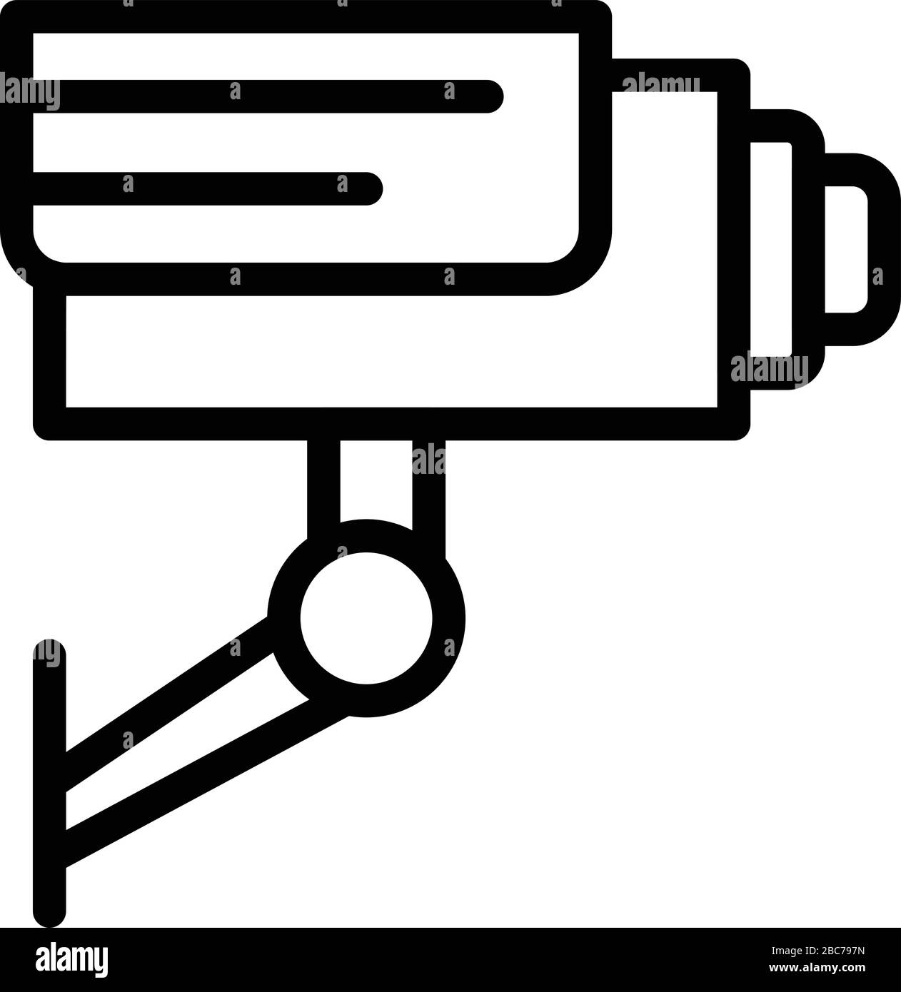 Icône de caméra de sécurité du musée, style de contour Illustration de Vecteur