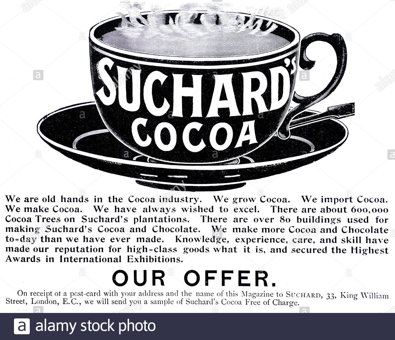 L'époque victorienne, du cacao Suchard, vintage advertising à partir de 1899 Banque D'Images