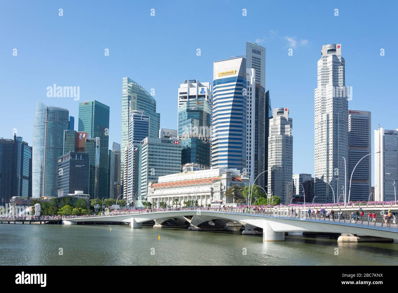 Gratte-ciel du centre-ville depuis l'Esplanade, le quartier central des affaires (CBD), le centre-ville, le quartier central, Singapour Banque D'Images