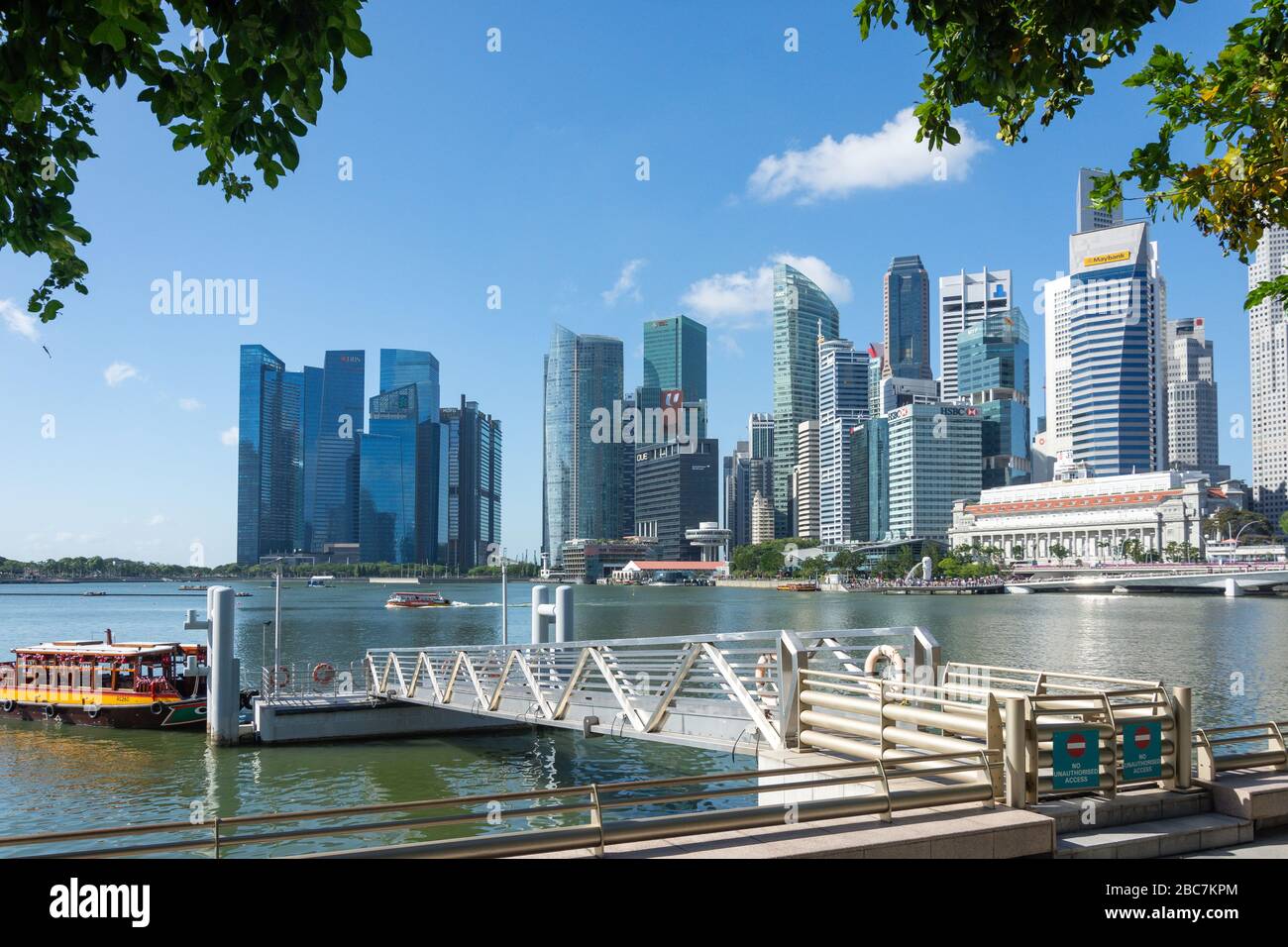 Gratte-ciel du centre-ville depuis l'Esplanade, le quartier central des affaires (CBD), le centre-ville, le quartier central, Singapour Banque D'Images
