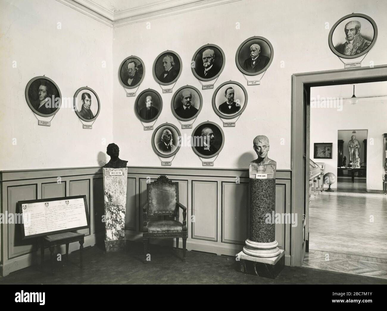 Musée historique, Université de Pavia, Italie 1962 Banque D'Images