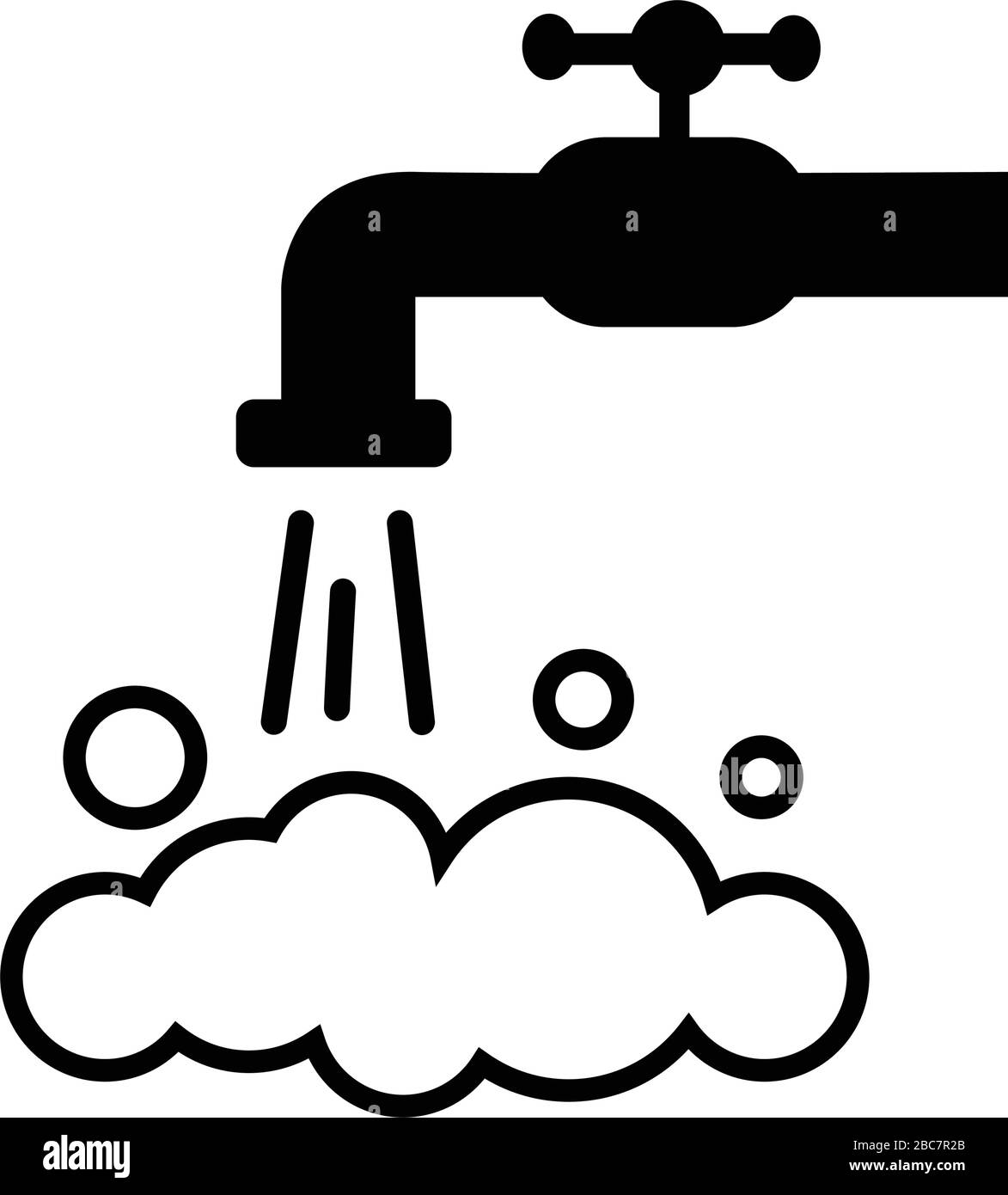 Illustration vectorielle plate de l'icône de l'eau du robinet Illustration de Vecteur