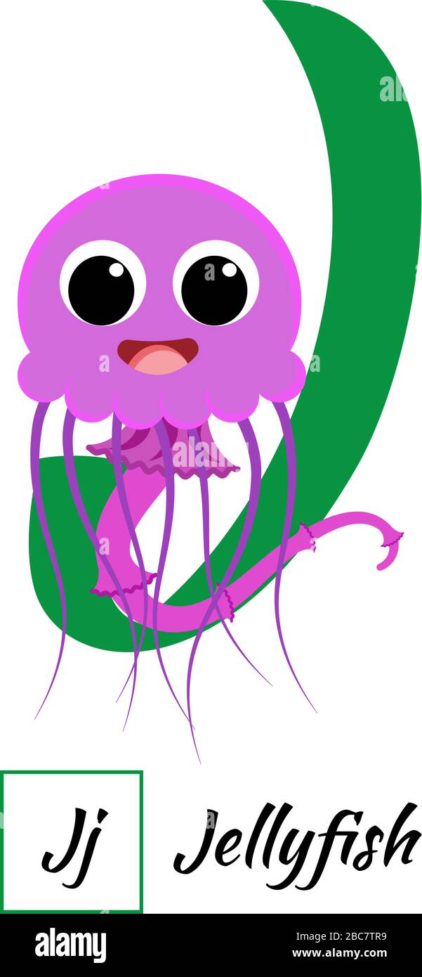 Jolie image vectorielle J à lettre en alphabet animal anglais Illustration de Vecteur